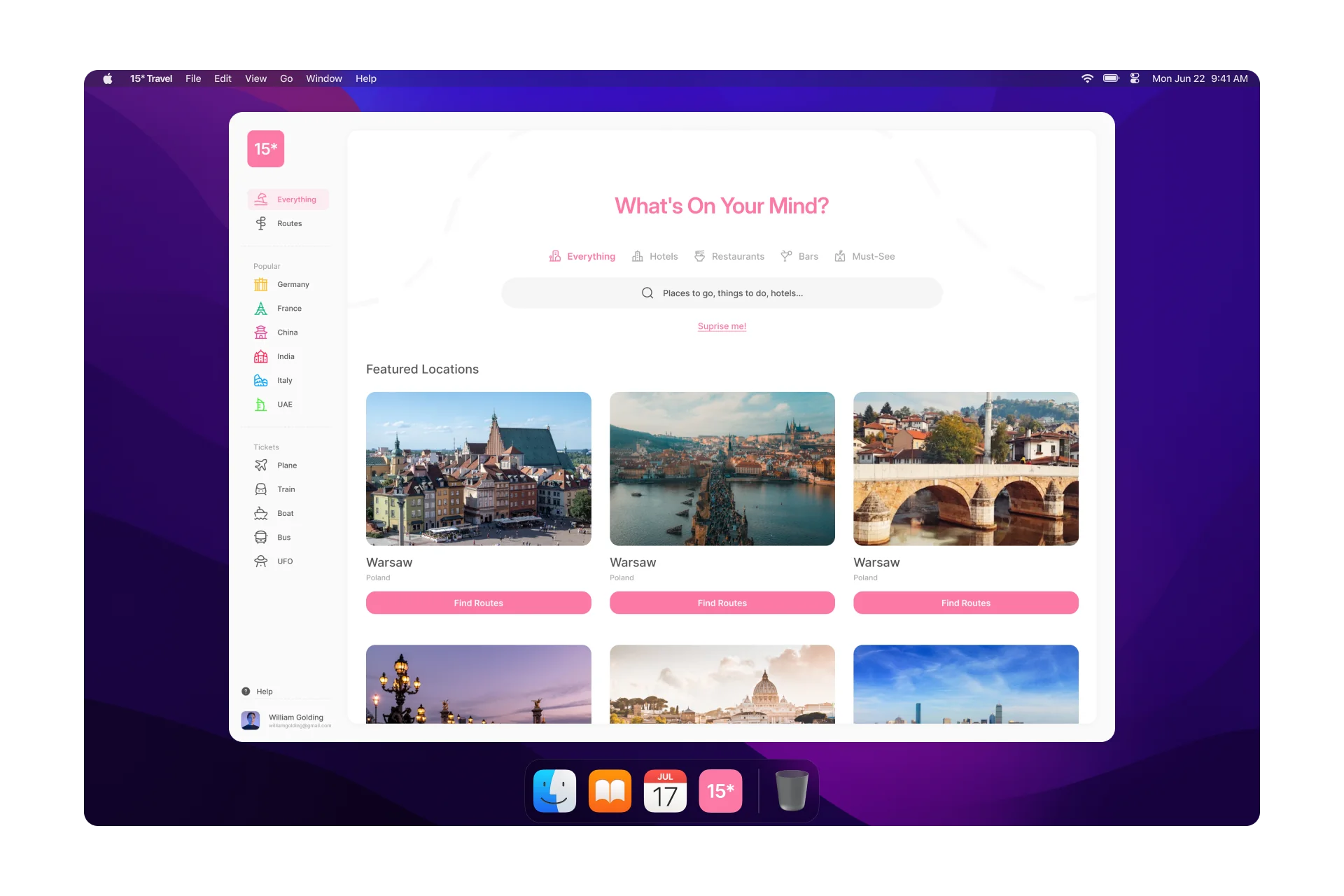 15* TRAVEL Social & Consumer Web App UX Design Preview 1